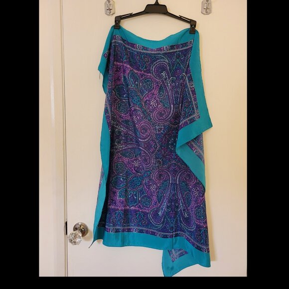 Vintage Accessories - Vintage Water Silk Scarf